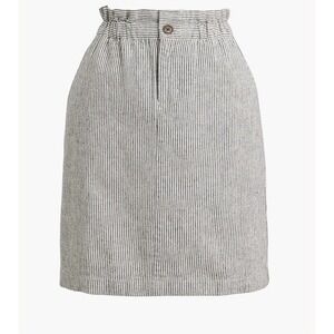 J.Crew Womens Sz 2 Striped linen blend paper bag mini skirt Preppy Nautical
